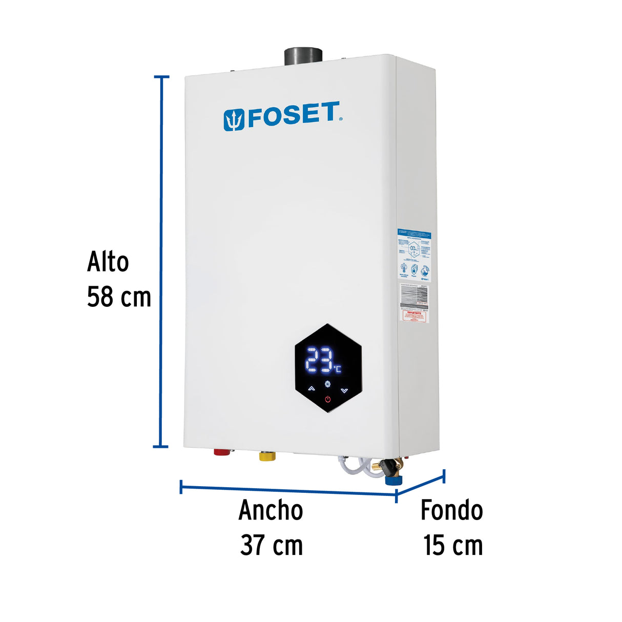 Calentador Instantáneo Modulante, 14 L, 2 Serv, Gas Lp, Foset