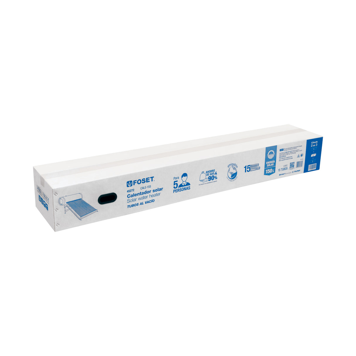 Caja C/15 Tubos para Calentador Solar CALE-15S, Foset
