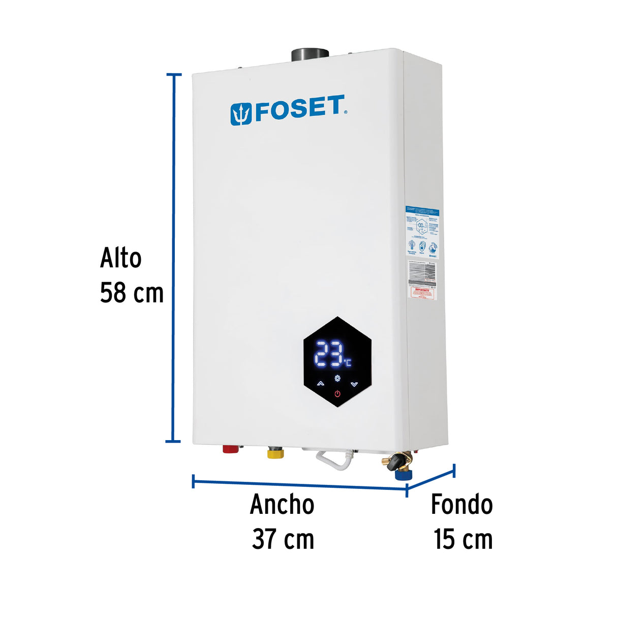 Calentador Instantáneo Modulante, 16 L, 3 Serv, Gas Lp, Foset