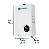 Calentador Instantáneo Modulante, 16 L, 3 Serv, Gas Lp, Foset