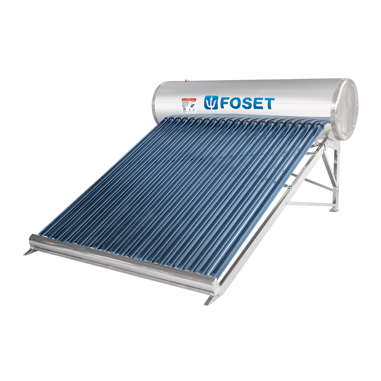 Calentador Solar de Agua, 20 Tubos, 240 L, 7 Personas, Foset