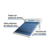 Calentador Solar de Agua, 20 Tubos, 240 L, 7 Personas, Foset