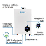 Calentador Instantáneo Modulante, 24 L, 4 Serv, Gas Lp, Foset