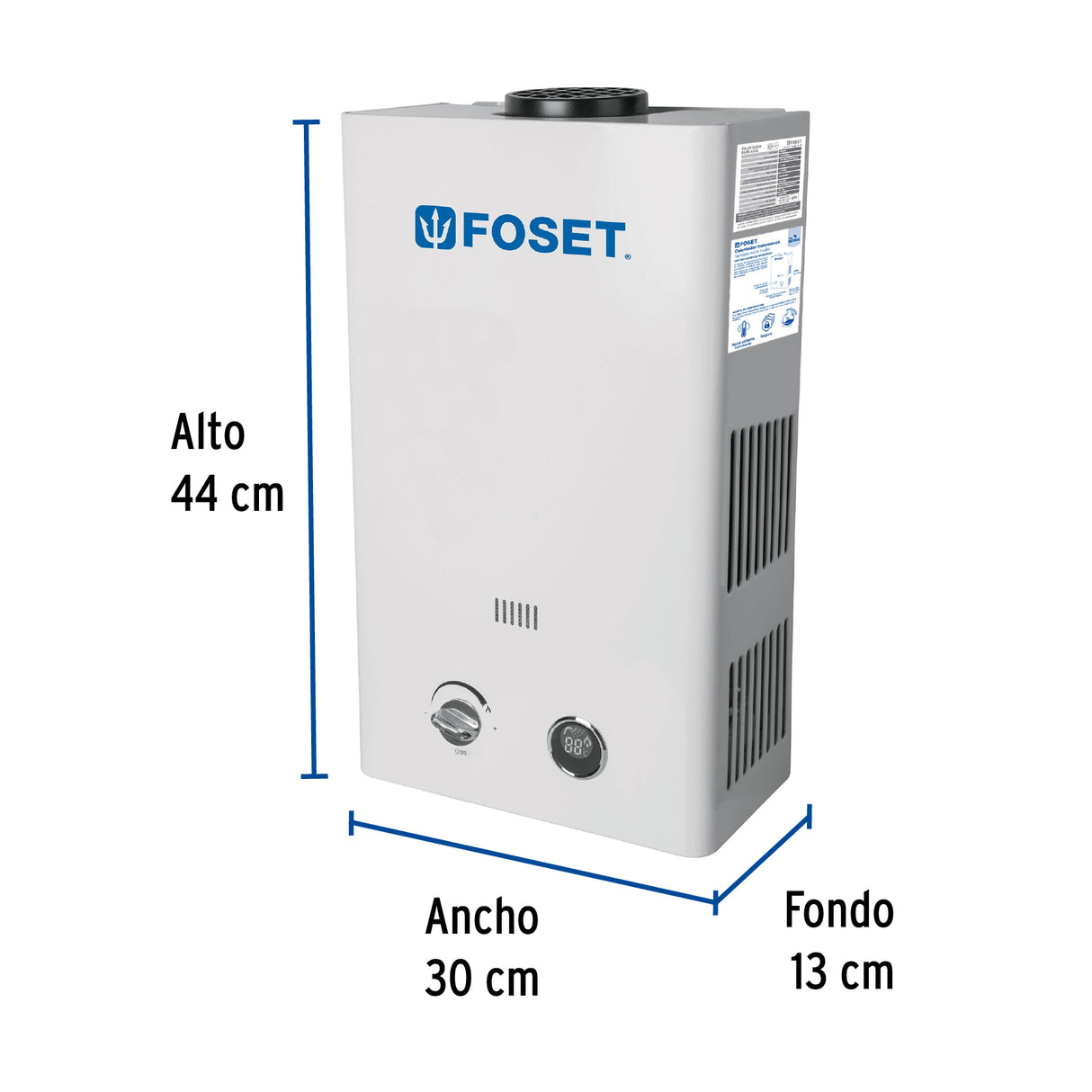 Calentador Instantáneo, 6 L, 1 Servicio, Gas Natural, Foset