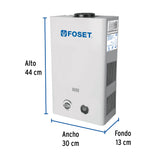 Calentador Instantáneo, 6 L, 1 Servicio, Gas Natural, Foset