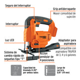 Sierra Caladora 20 V, sin Accesorios, Truper Pro