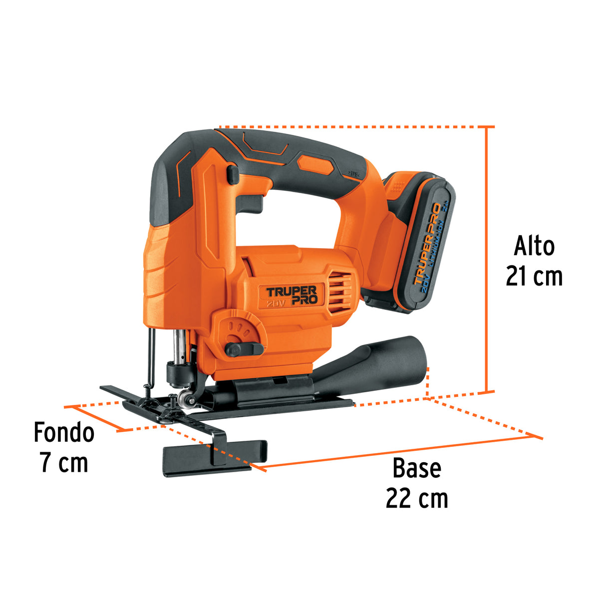 Sierra Caladora 20 V, 1 Batería 2 Ah, Truper Pro