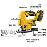 Sierra Caladora, 20 V, 1 Batería 2 Ah, Pretul