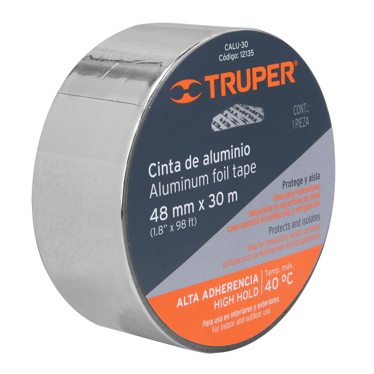 Cinta de Aluminio de 48 mm X 30 m, Truper