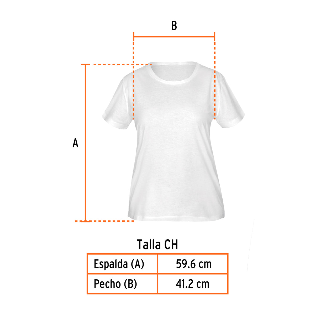 Playera Cuello Redondo para Mujer, Blanca, Ch, Truper
