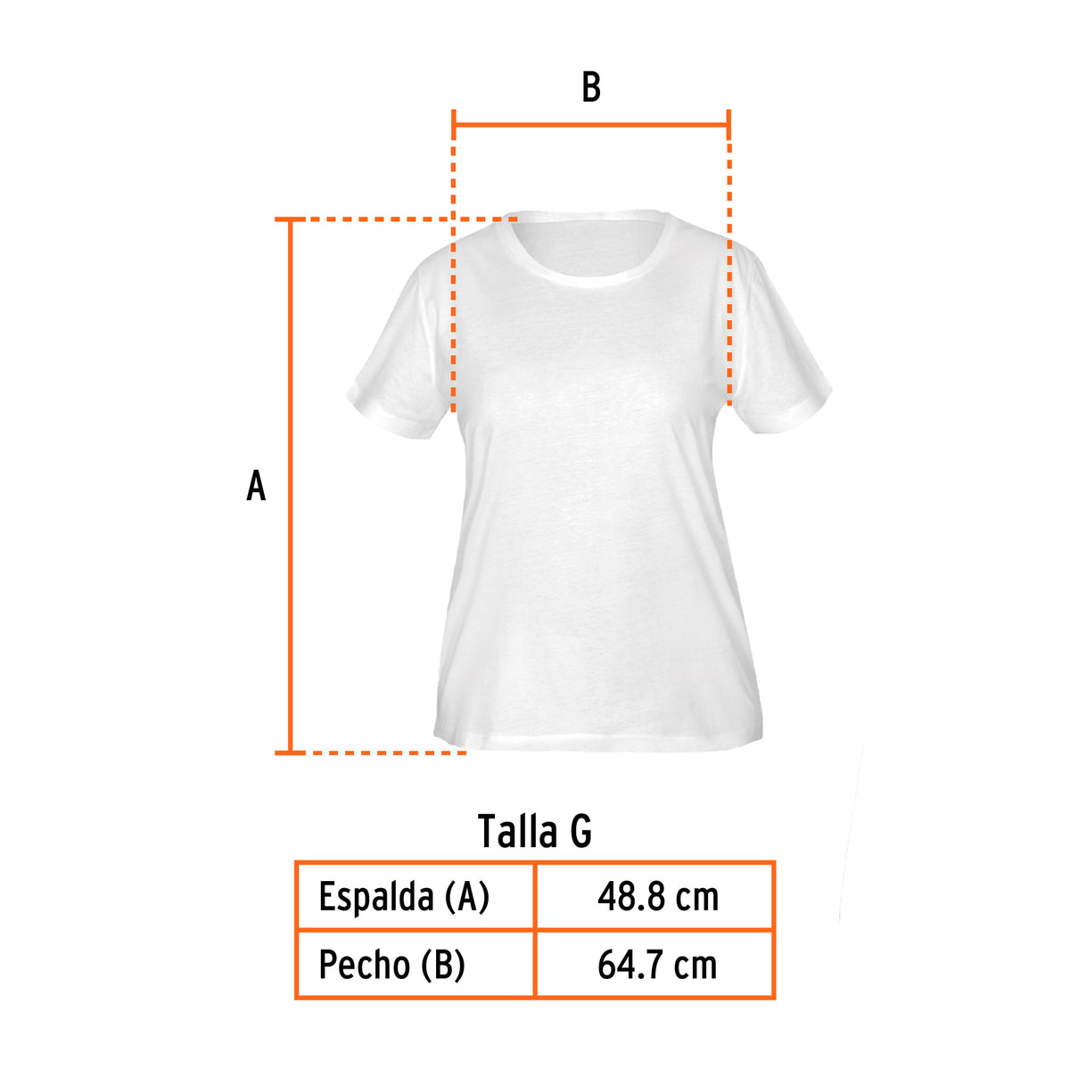 Playera Cuello Redondo para Mujer, Blanca, g, Truper