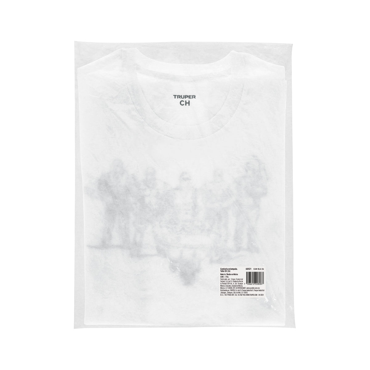 Playera Cuello Redondo para Hombre, Blanca, Ch, Truper