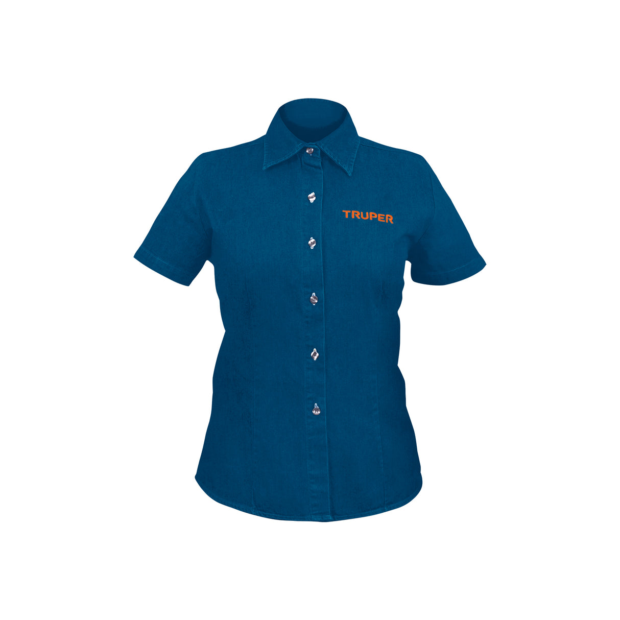Camisa de Mezclilla Manga Corta para Mujer, g, Truper