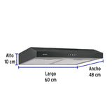 Campana Extractora 60 cm, Empotrable, Negra, Foset