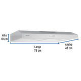 Campana Extractora 75 cm, Empotrable, Acero Inoxidable, Foset