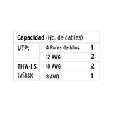 Canaleta de 1 Vía 12 X 12 mm, Volteck