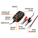 Cargador/Mantenedor de 1 a para Baterías de 6/12 V, Truper