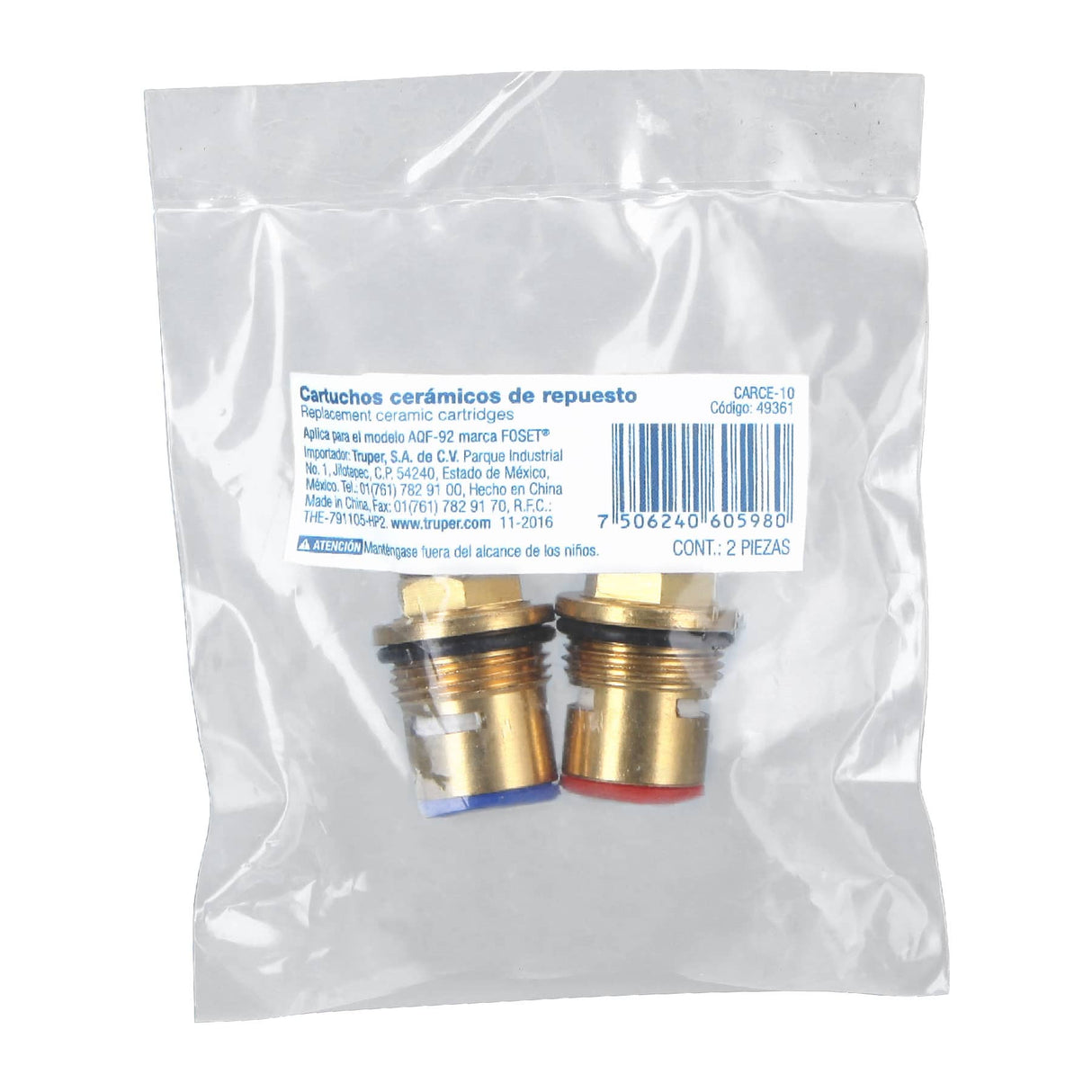 Bolsa con 2 Cartuchos Cerámicos para AQF-92, Foset