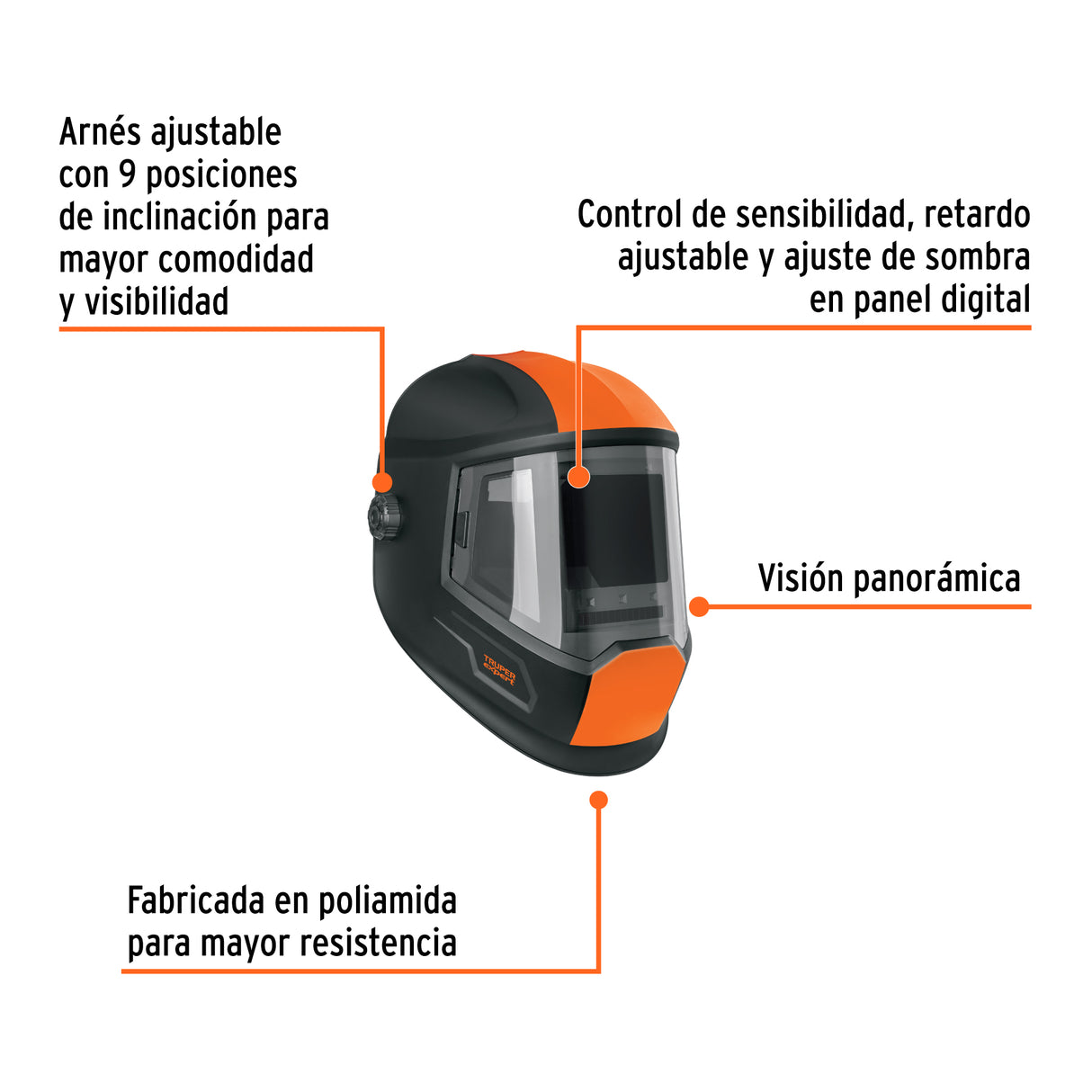 Careta Electrónica para Soldar, 9-13, Panel Digital, Expert