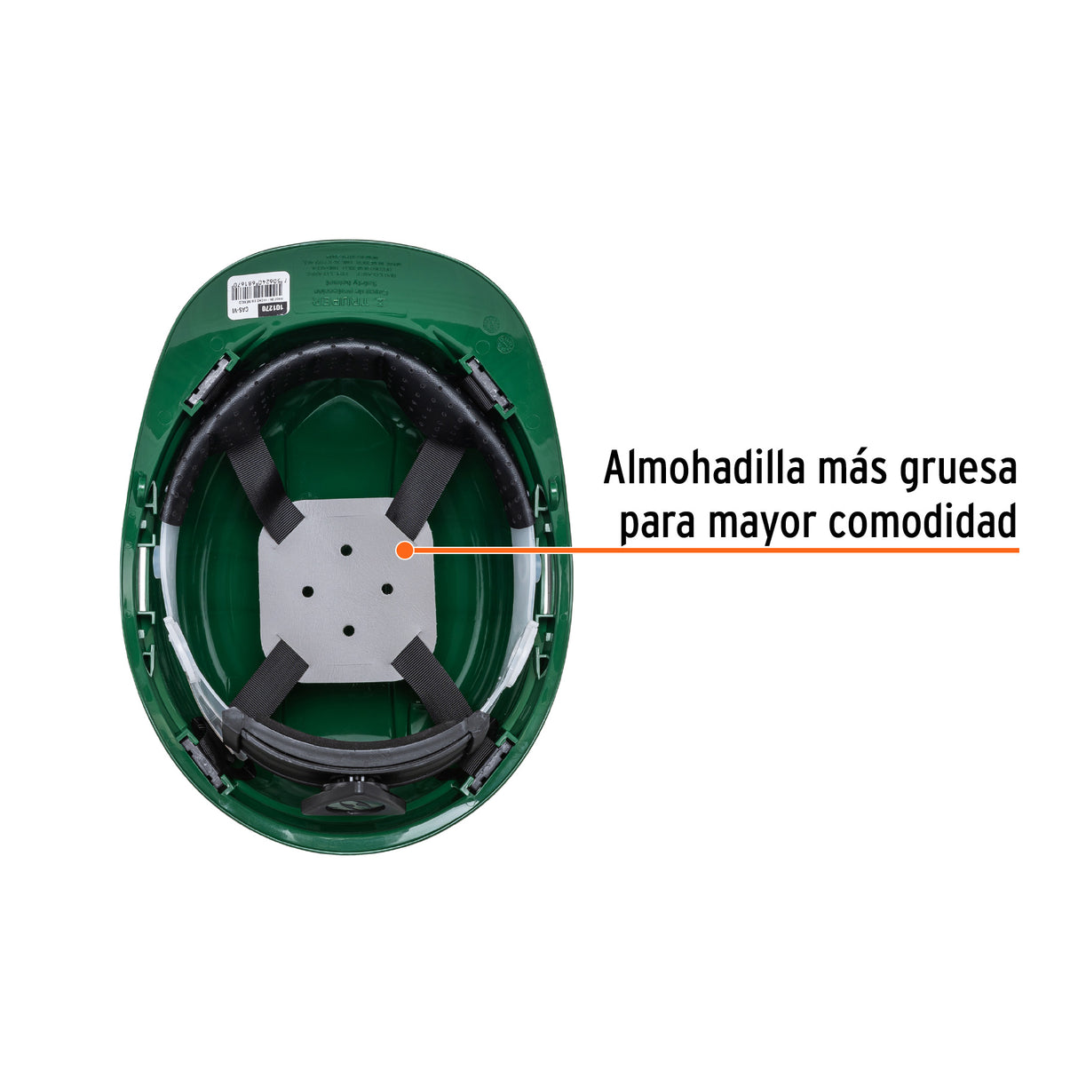 Casco de Seguridad Ventilado, Ajuste de Matraca, Verde