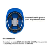 Casco de Seguridad Ventilado, Ajuste de Matraca, Azul