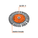 Carda Circular 8' Alambre Trenzado, Eje 5/8'-11, Truper