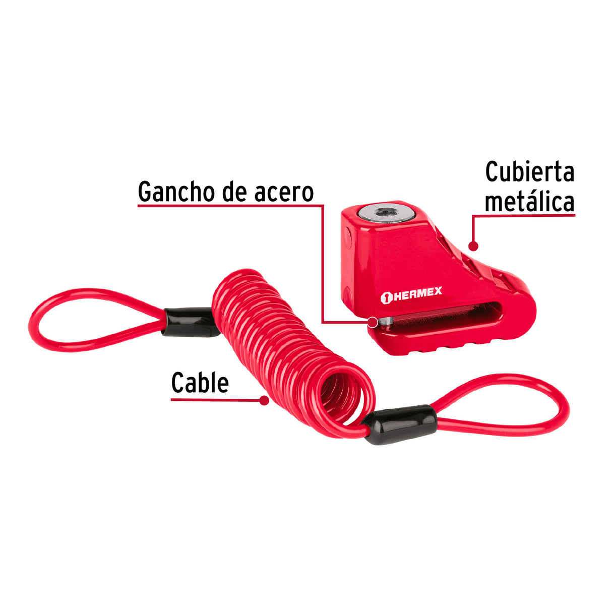 Candado para Freno de Disco Motocicleta, 5.5 mm, Hermex