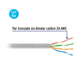 Metro de Cable UTP CAT5E, Bobina de 100M, Gris, Volteck