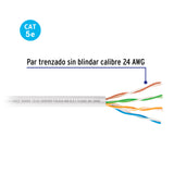 Metro de Cable UTP CAT5E, Bobina de 305M, Blanco, Volteck