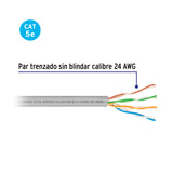 Metro de Cable UTP CAT5E, Bobina de 305M, Gris, Volteck