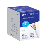 Metro de Cable UTP CAT6, Bobina de 100M, Blanco, Volteck