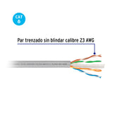 Metro de Cable UTP CAT6, Bobina de 100M, Gris, Volteck