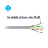 Metro de Cable UTP CAT6, Bobina de 305M, Gris, Volteck