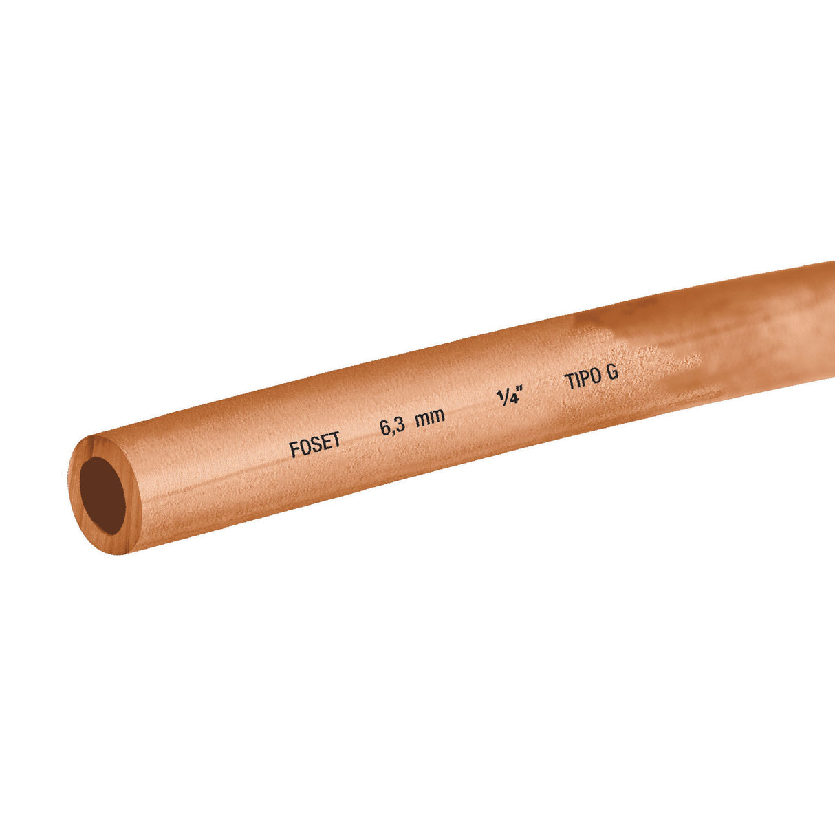 Tubo Flexible de Cobre 1/4', Rollo de 15M, 1.7 kg, Foset