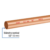 Tubo Rígido de Cobre 1/2' Tipo 'N', 3M, 0.5 kg, Foset