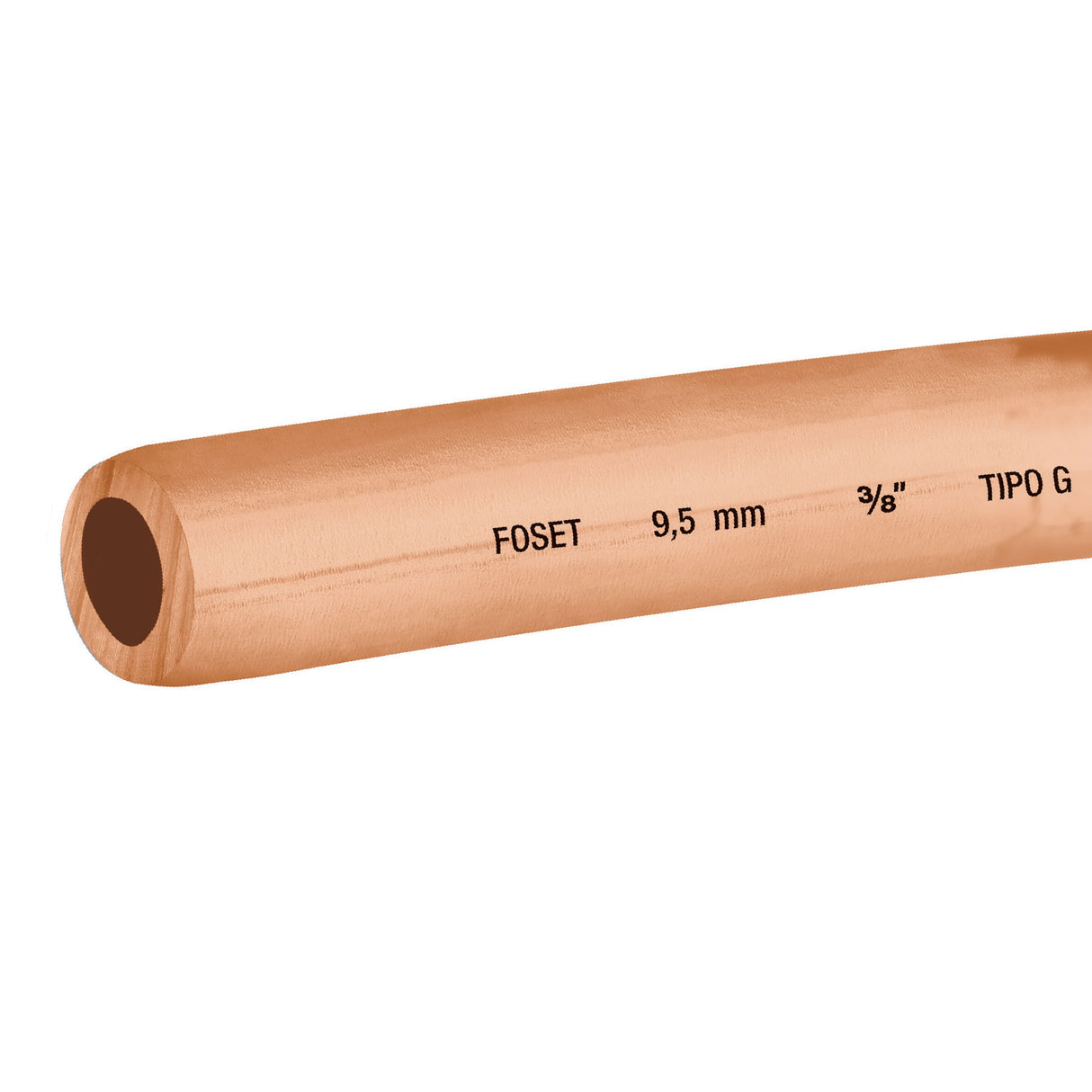 Tubo Flexible de Cobre 3/8', Rollo de 15M, 2.6 kg, Foset