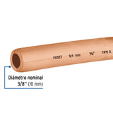 Tubo Flexible de Cobre 3/8', Rollo de 15M, 2.6 kg, Foset