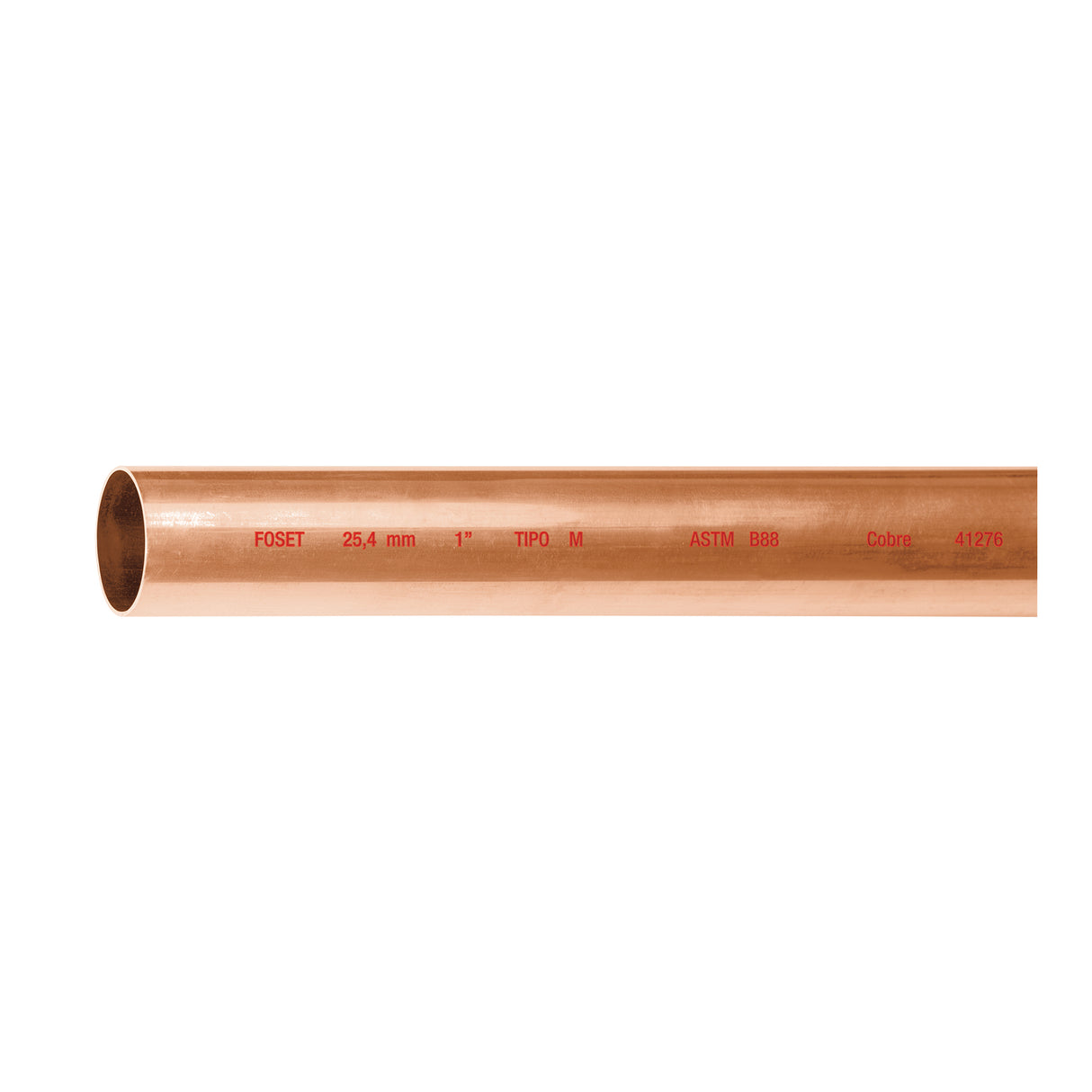 Tubo Rígido de Cobre 1' Tipo 'm', 3M, 2.0 kg, Foset