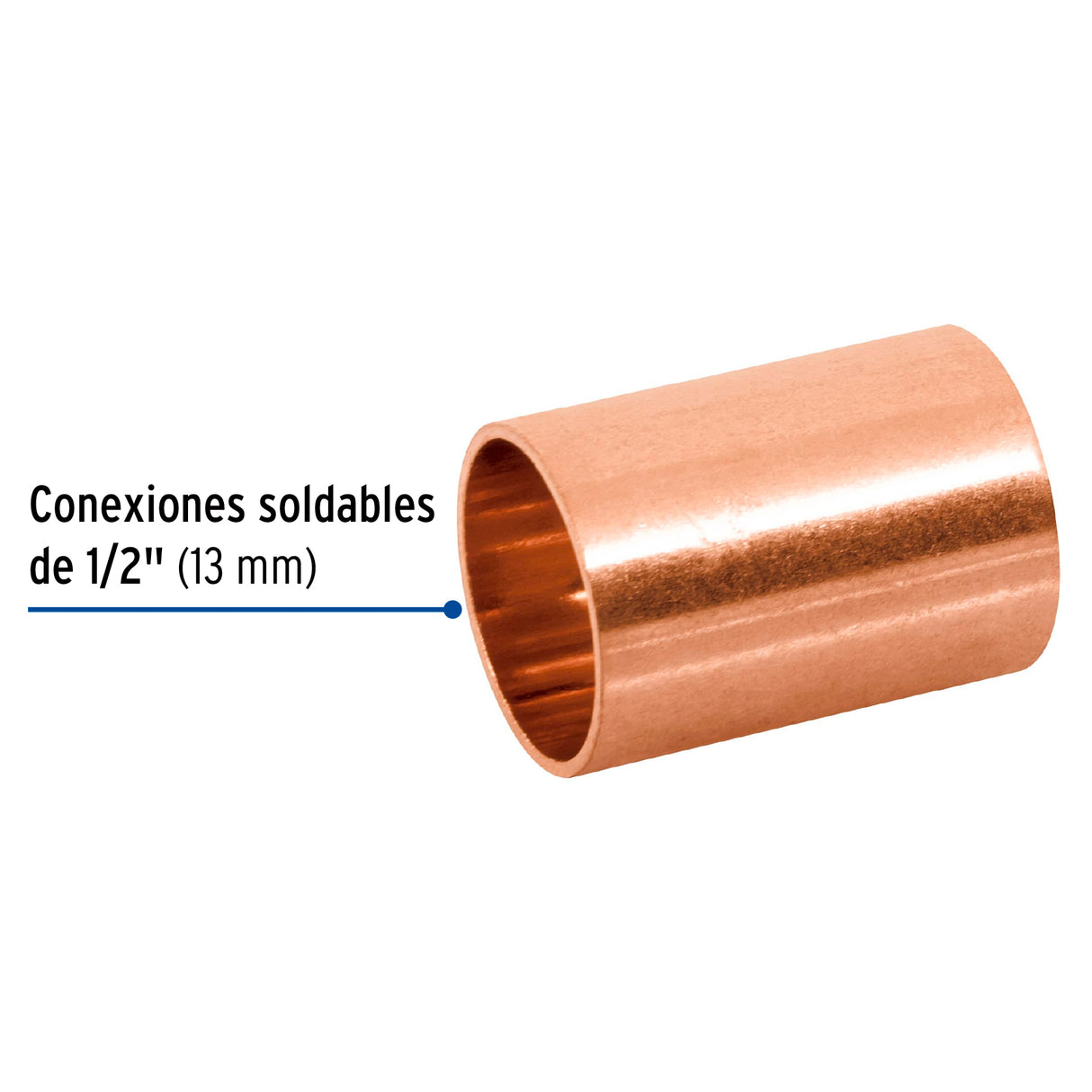 Cople de Cobre 1/2', sin Ranura, Foset