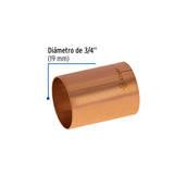 Cople de Cobre 3/4', sin Ranura, Foset Basic