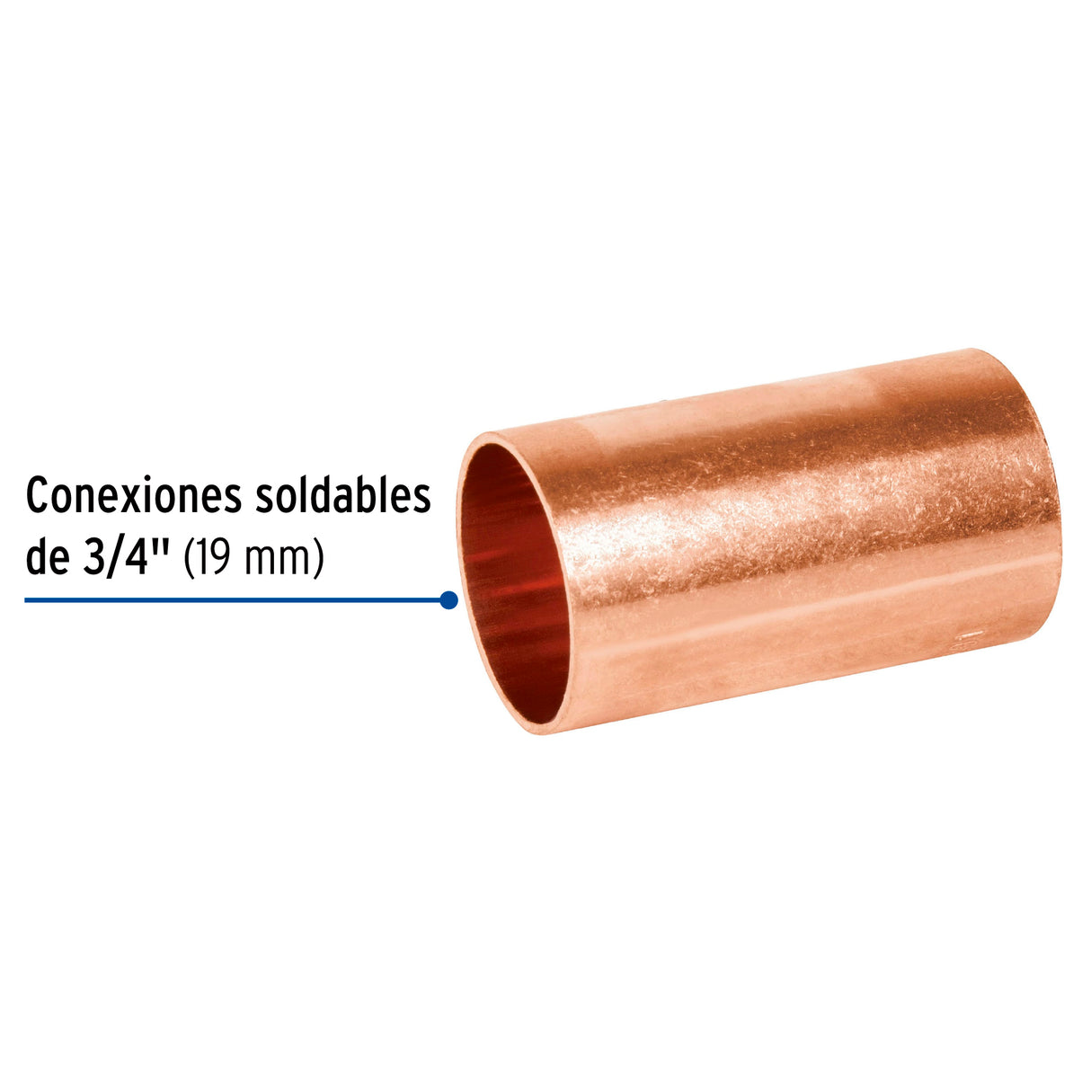 Cople de Cobre 3/4', sin Ranura, Foset