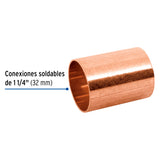 Cople de Cobre 1-1/4', sin Ranura, Foset