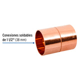 Cople de Cobre 1-1/2', con Ranura, Foset