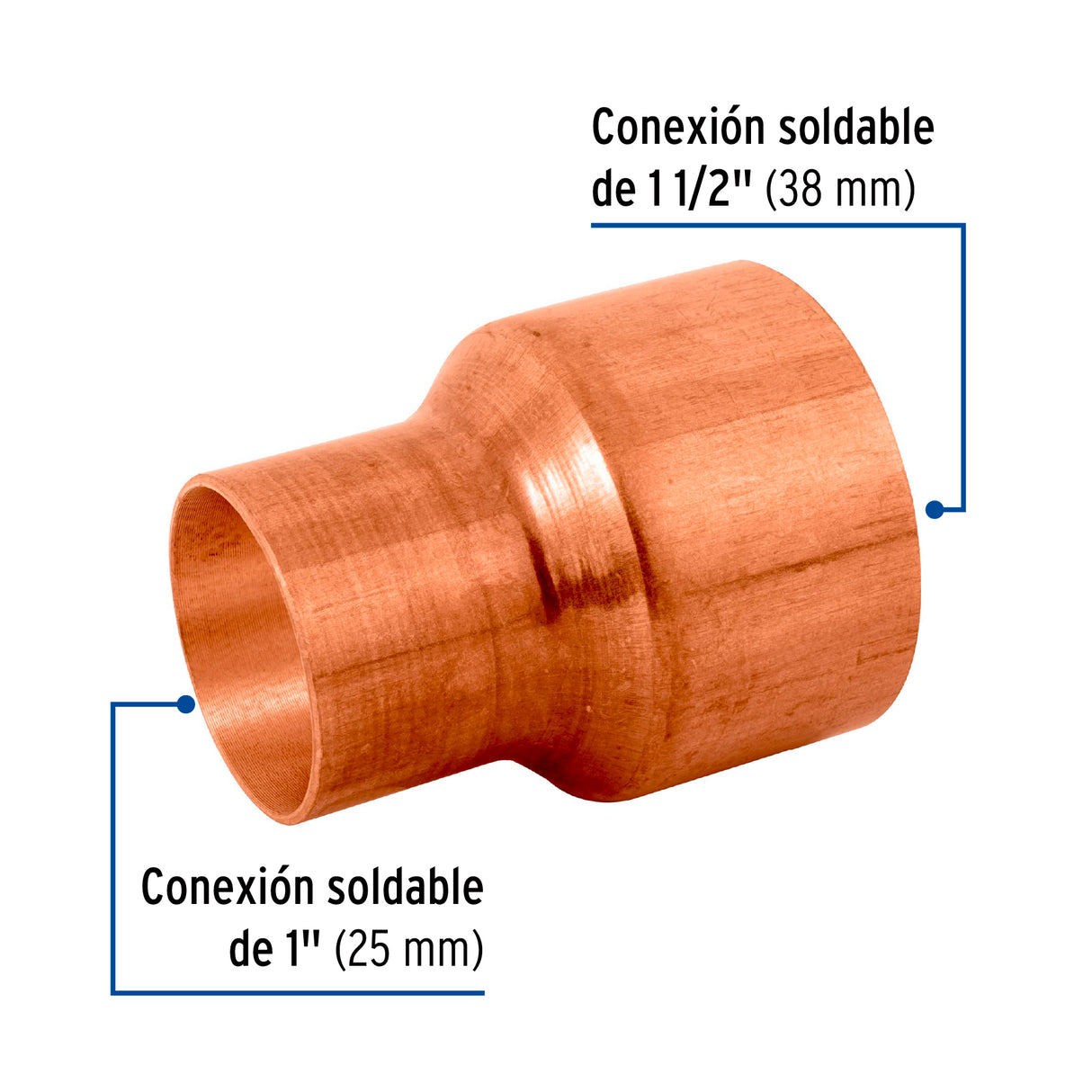 Reducción Campana de Cobre 1-1/2 X 1', Foset