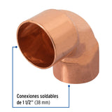 Codo 90° de Cobre de 1-1/2', Foset
