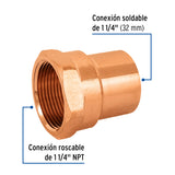 Conector de Cobre, Rosca Interior 1-1/4', Foset