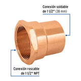 Conector de Cobre, Rosca Interior 1-1/2', Foset