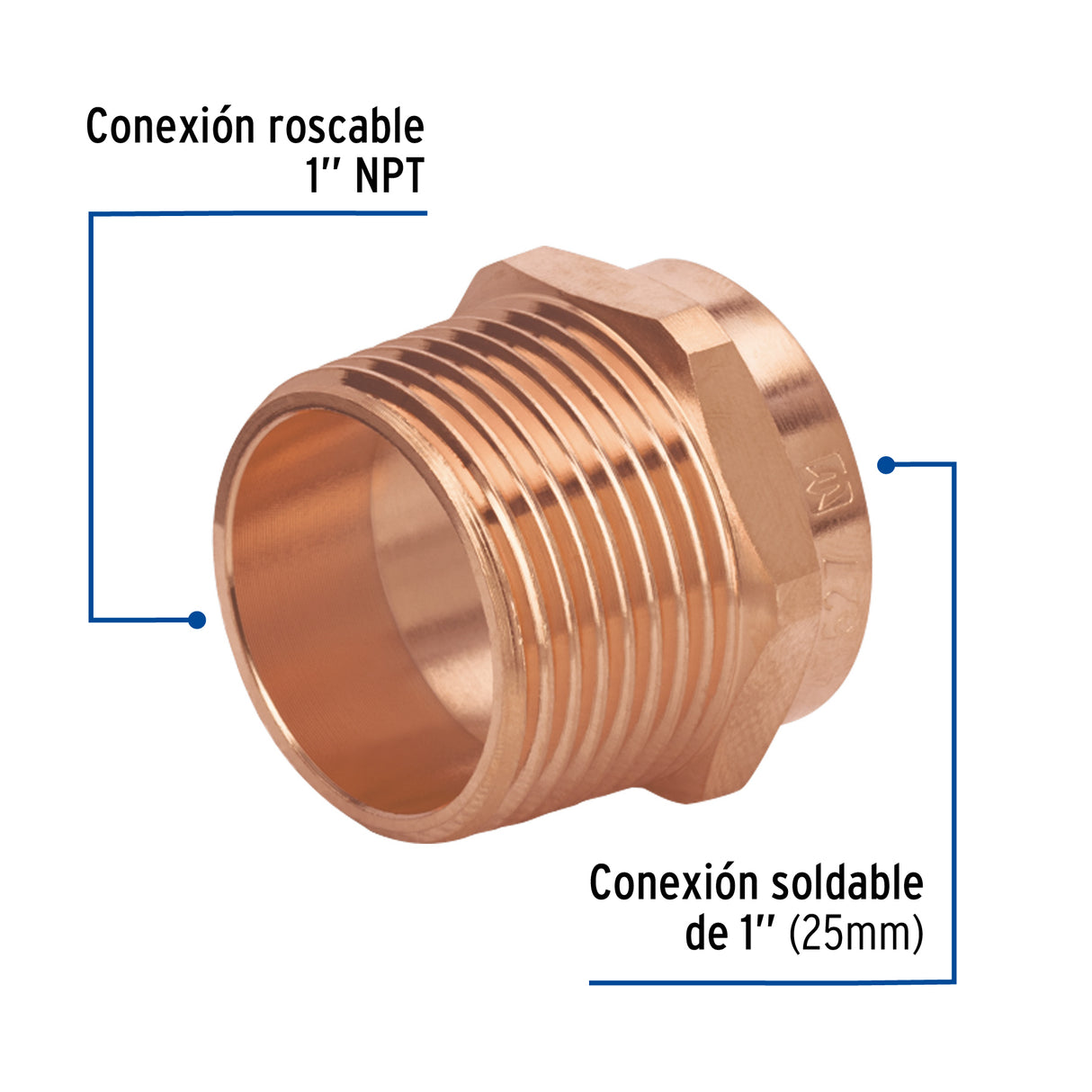Conector de Cobre de Rosca Exterior 1', Foset Basic