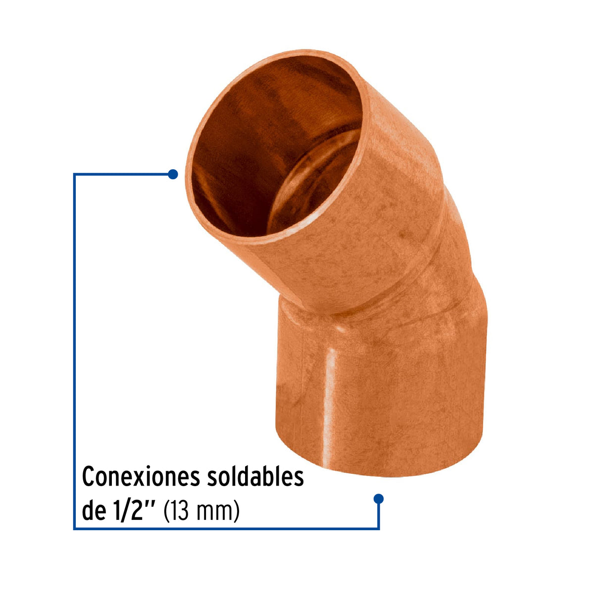 Codo 45° de Cobre 1/2', Foset Basic