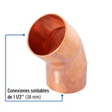 Codo 45° de Cobre 1-1/2', Foset